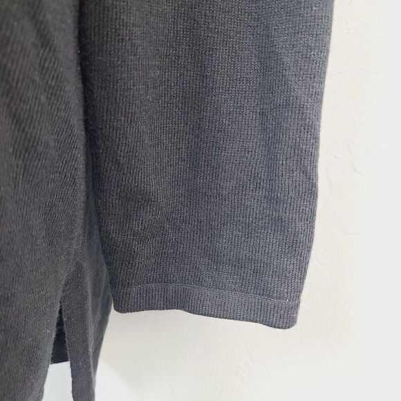 J. Jill Tunic Sweater L Black Knit Cowlneck Long Sleeve Hi/Low Pullover - Picture 4 of 10